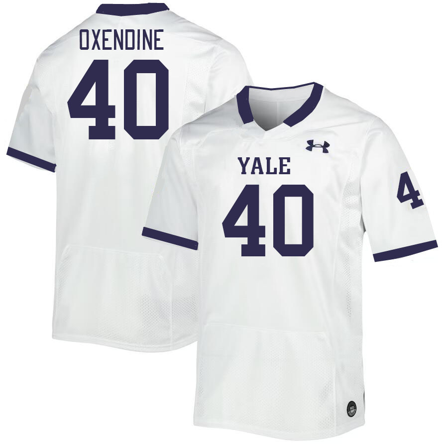 Men-Youth #40 Raleigh Oxendine Yale Bulldogs 2023 College Football Jerseys Stitched Sale-White